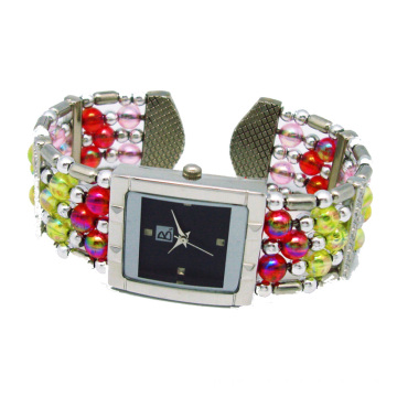 Montre-bracelet promotionnelle de bracelet de bracelet de quartz pour des dames